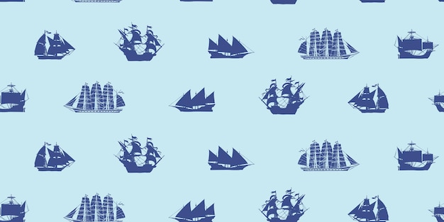 seamless background with sailing ship