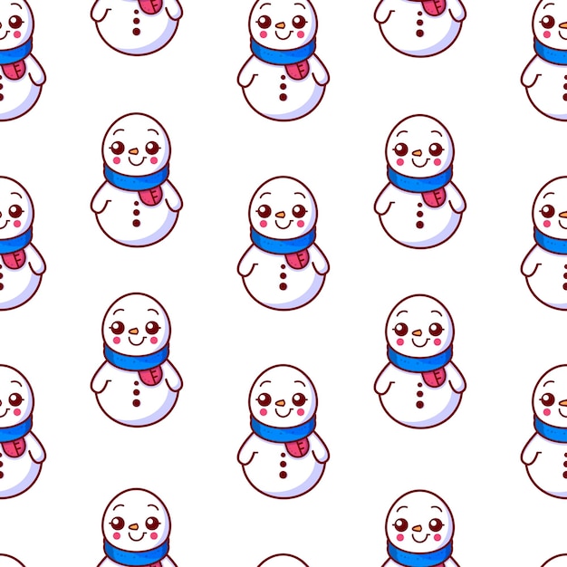 Seamless background with snowmen