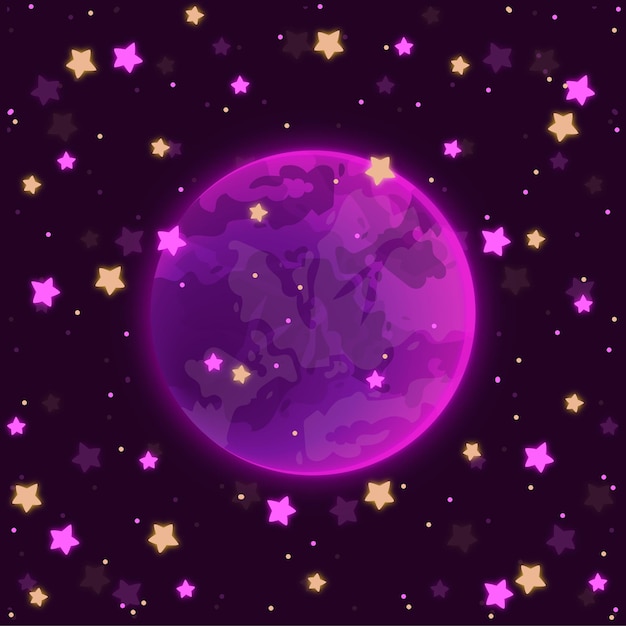 seamless background with stars and planet