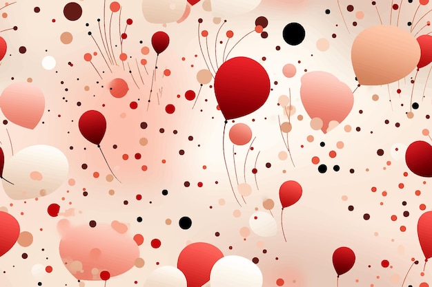 seamless background with stars and polka dotsLight Red vector background with circles stars Color