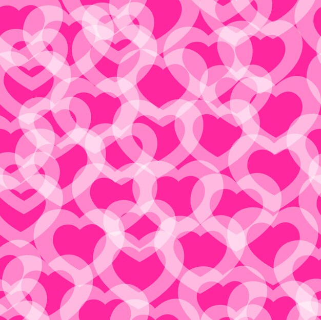 Seamless background with transparent hearts Happy Valentine's Day Background