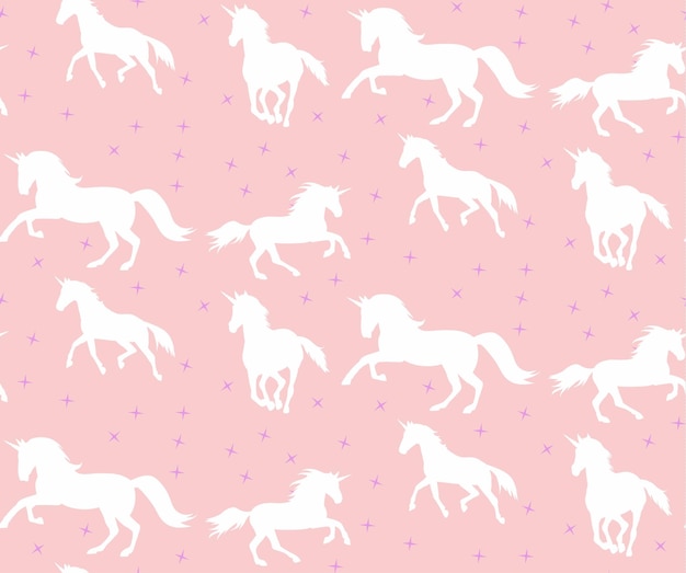 Vector seamless background with unicorns