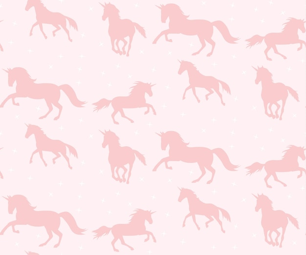 Vector seamless background with unicorns