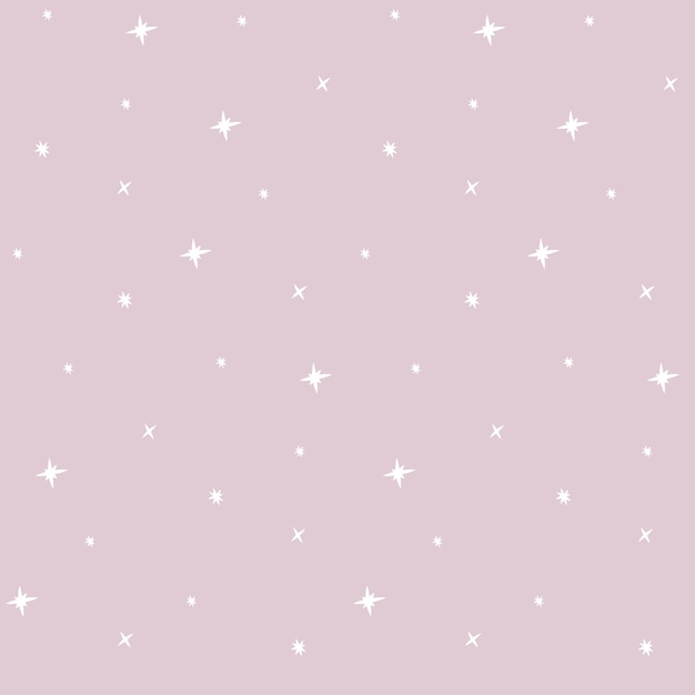 Seamless background with white stars on pink Girly wrapping paper pattern