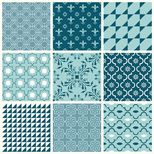 Seamless backgrounds Collection Vintage Tile