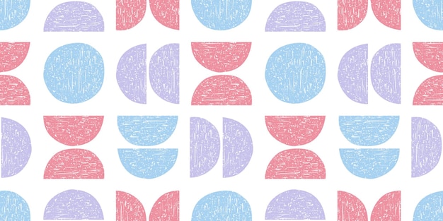 Seamless banner with blue and pink semi circles