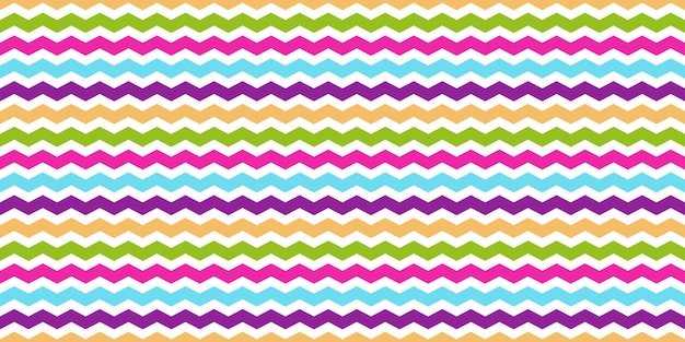 Vector seamless banner with colorful chevron lines