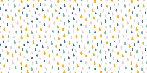 Seamless banner with colorful raindrops.