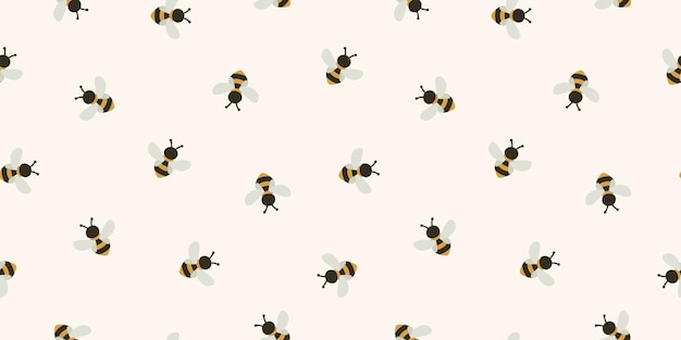 Seamless banner with cute bumble bees.