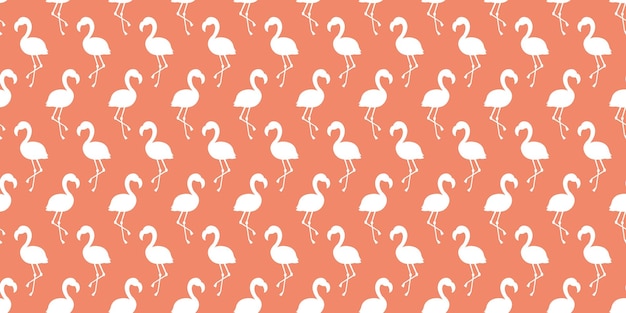 Seamless banner with flamingo birds.