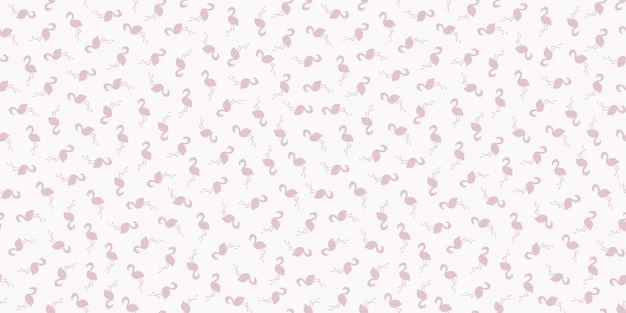 Бесшовный баннер с розовыми птицами фламинго