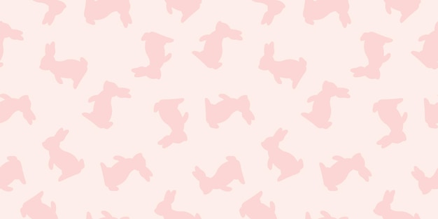 Seamless banner with pink rabbits