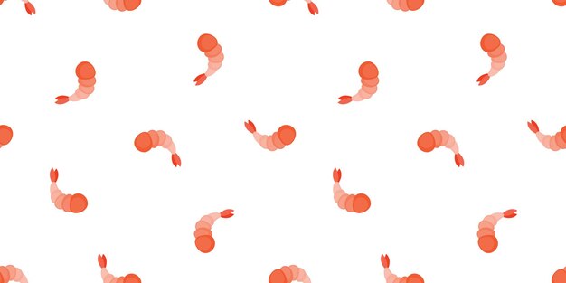Seamless banner with red shrimps