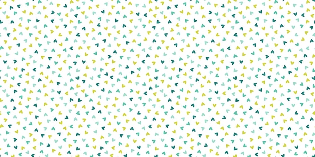 Seamless banner with tiny green and blue hearts