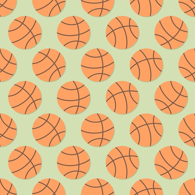 Seamless basketball ball cartoon pattern
