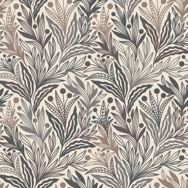 SEAMLESS BEIGE FLORAL PATTERN IN VECTOR