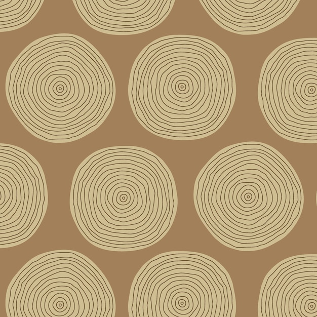 Vector seamless beige pattern of big textured circles