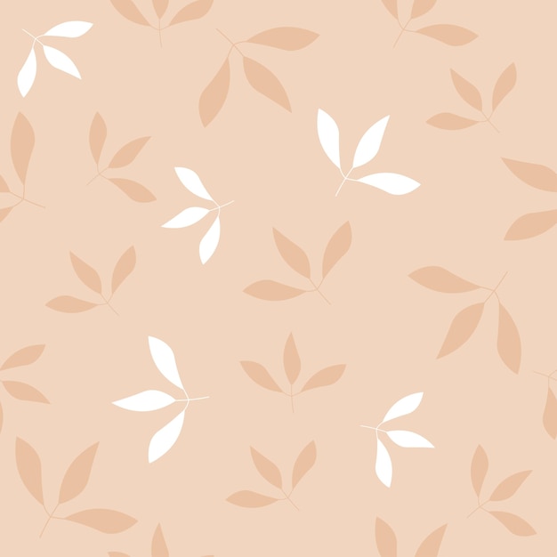 seamless beige pattern with leaves