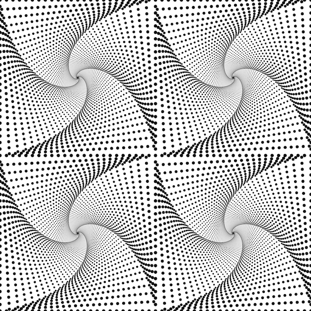 ベクトル さまざまな幾何学的形状のシームレスな黒と白のパターン
