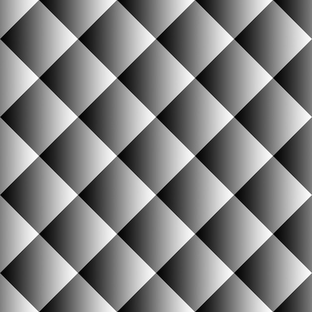 Вектор Бесшовные черно-белые квадраты узор фона