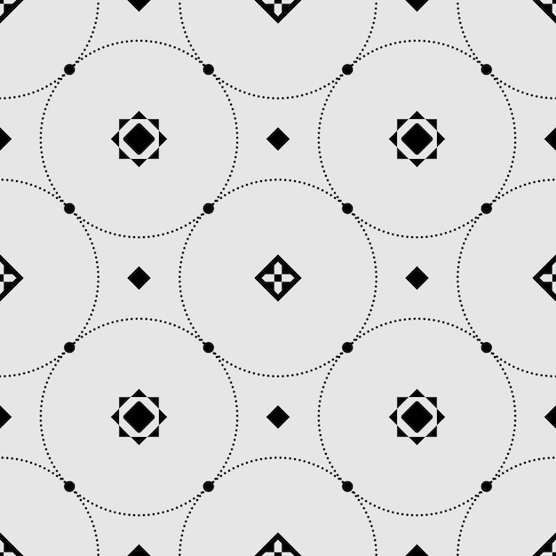 Vector seamless black and white geometric pattern