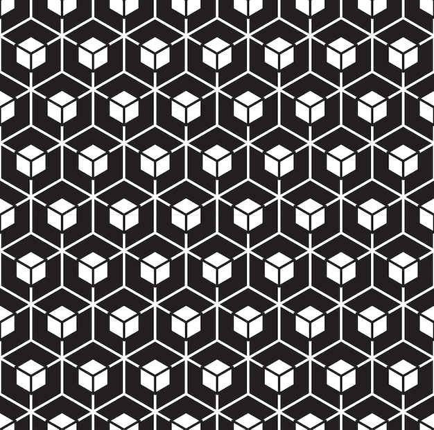 Seamless black white geometric pattern