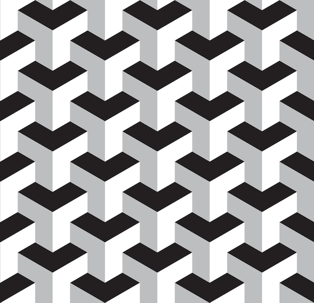 Vector seamless black white geometric pattern