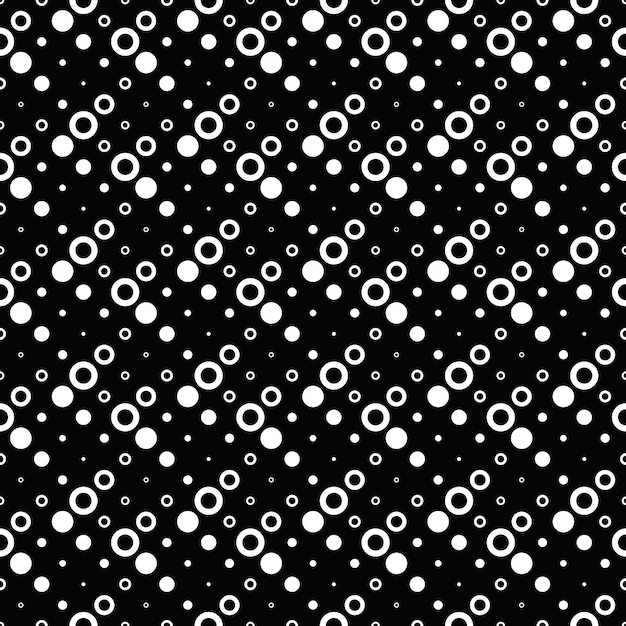 Vector seamless black and white geometrical circle pattern background design