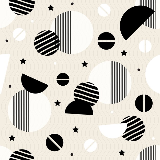 Seamless black and white pattern background from geometric