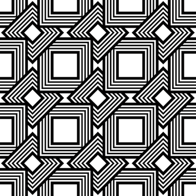 シームレスな黒と白のパターン、単純なベクトル ストライプの幾何学的な背景、デザインや壁紙の正確な編集可能で便利な背景。