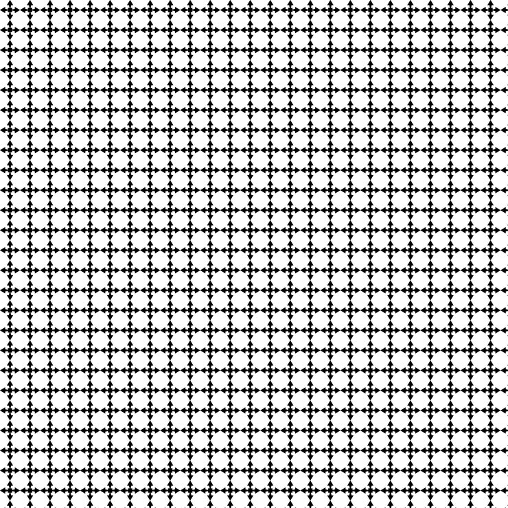 Vector seamless black and white pattern with geometric repeating shapes for modern design