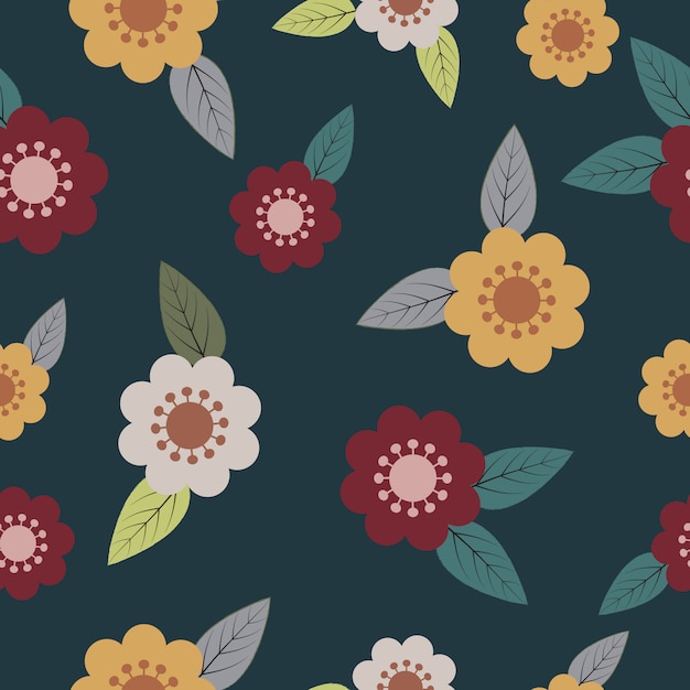 Seamless blooming spring floral pattern vector