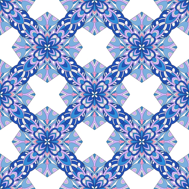 Seamless blue aqua aztec vintage folklore background pattern in vector