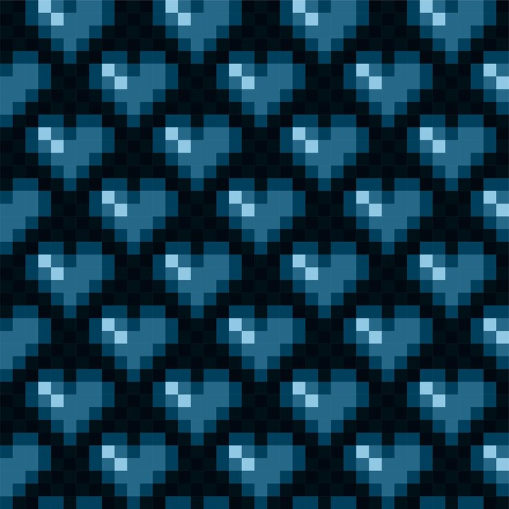 Vector the seamless blue background with hearts