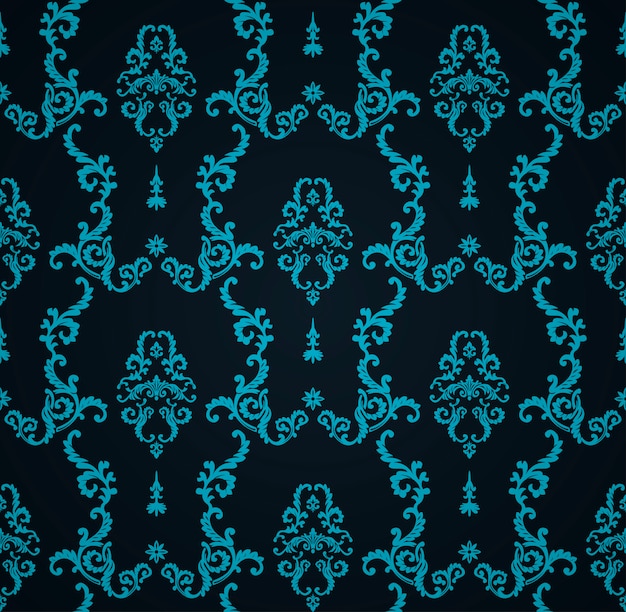 Seamless blue pattern with art background