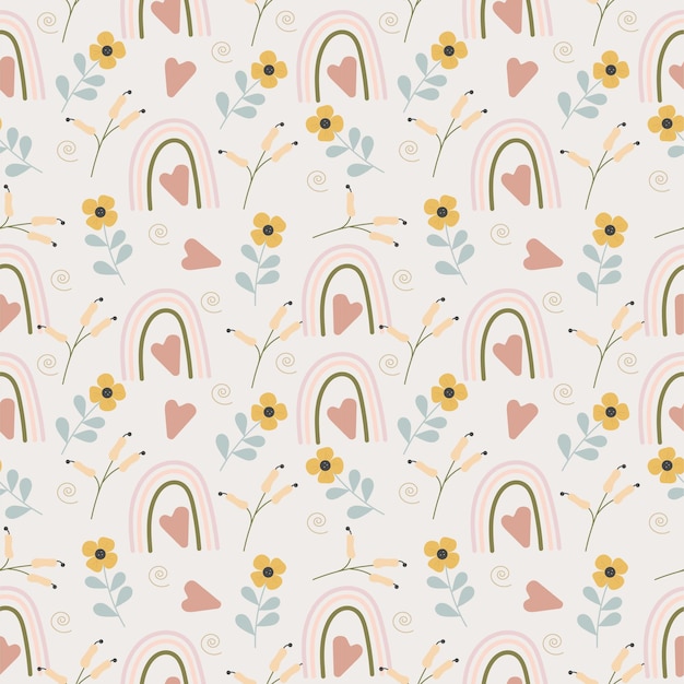 Seamless boho style pattern Vector illustration