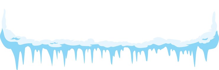 Vector seamless border with snow and icicles hanging isolated on white background winter seasonal decoration element for christmas and new year design