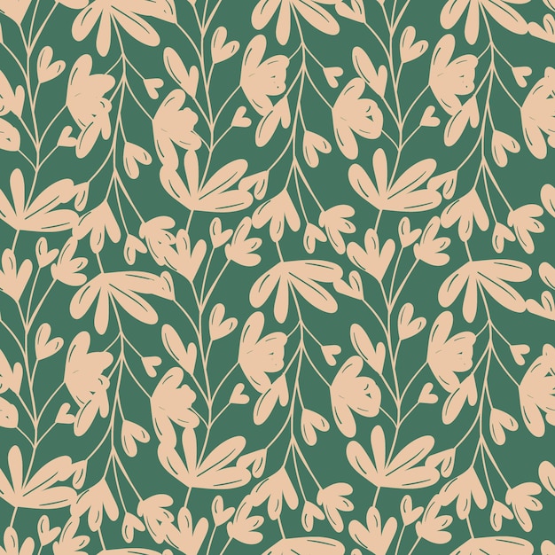 Vector seamless botanical pattern with leaves