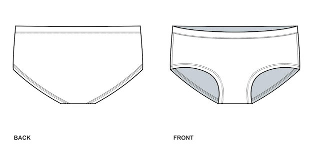 Seamless Boybrief Undie technical fashion illustration brief fashion flat technical drawing