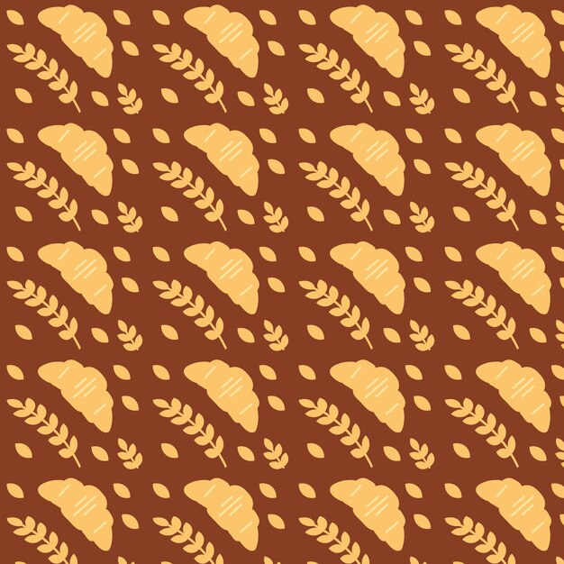 Вектор Бесшовный рисунок хлеба простая конструкция для упаковки оберточной бумаги меню пекарные кондитерские изделия