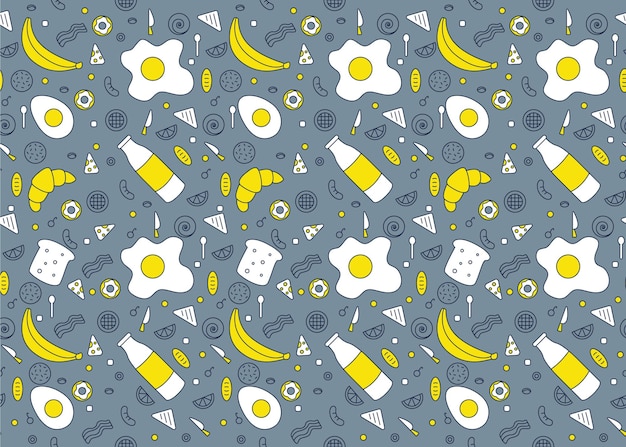 Seamless breakfast food pattern