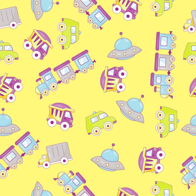 Seamless bright pattern of children's toys