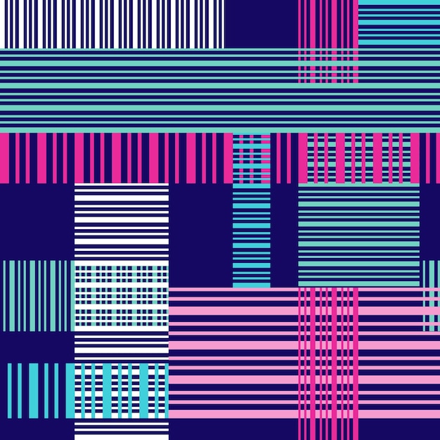 カラフルなクロスラインとシームレスな明るいパターンファブリックプリント紙デザインの抽象的なパターン