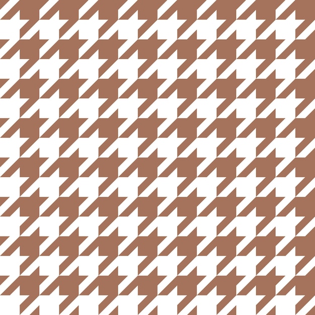 원활한 갈색과 흰색 Houndstooth 패턴