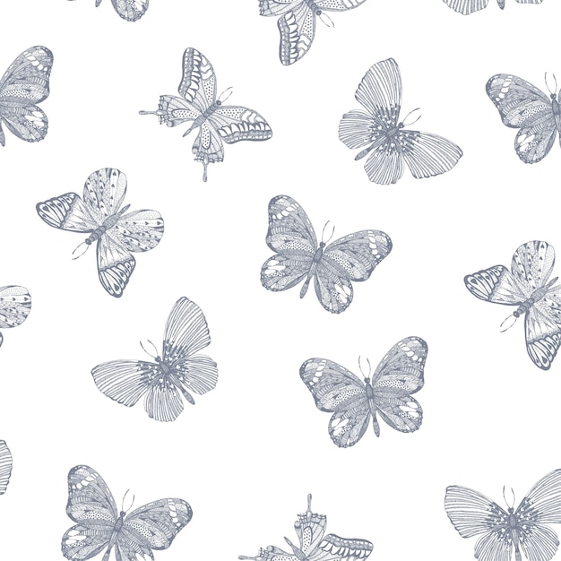 SEAMLESS BUTTERFLY PATTERN VECTOR FOR TEXTILE PRINT AND WALLPAPER