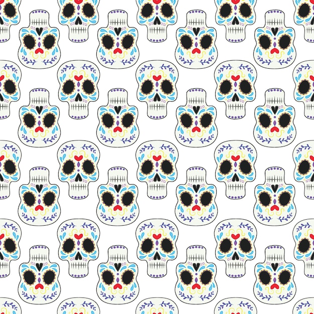 Vettore sfondio di calaveras senza cuciture day of the dead pattern