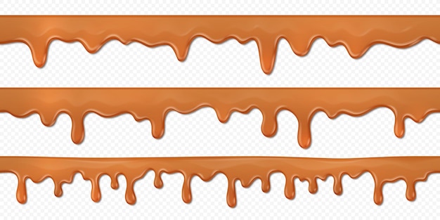 Vector seamless caramel drips illustration