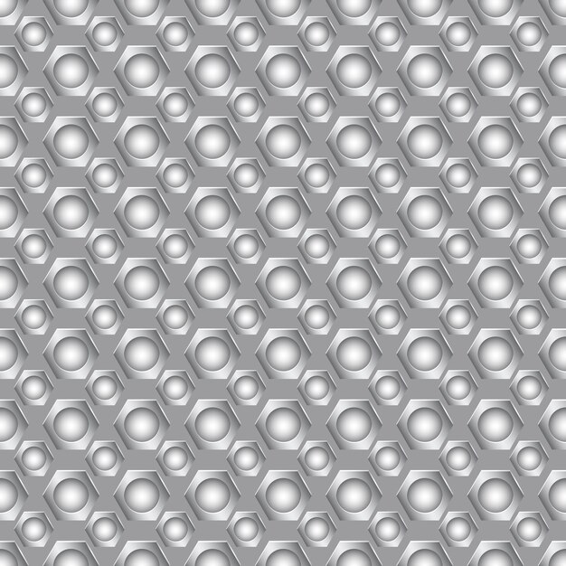 Vector seamless carbon pattern with small round holes in gray colors