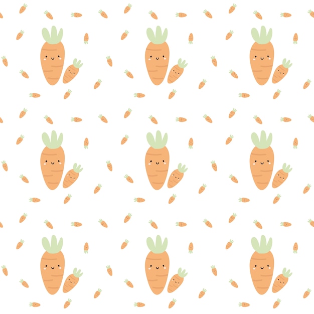 Vector seamless carrot fruit pattern