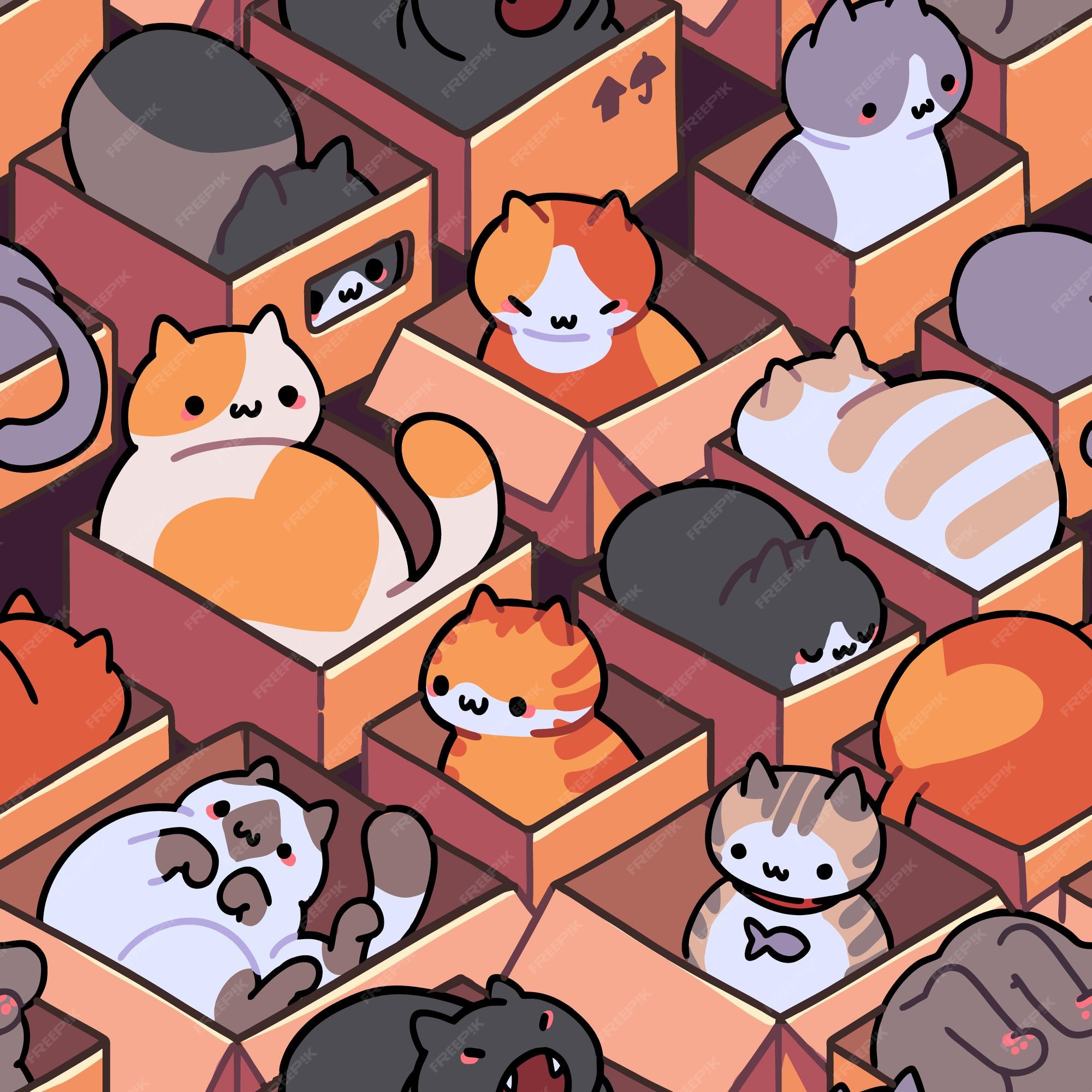 Premium Vector | Seamless cat pattern cartoon animals background ideal for fabric wallpaper Premium Vector | Seamless cat pattern cartoon animals background ideal for fabric wallpaper